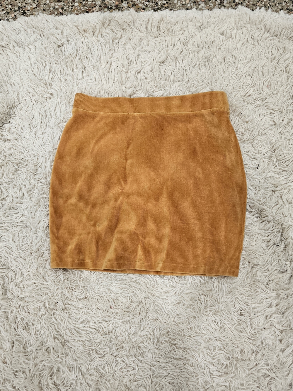 Forever 21 Stretchy Fitted Corduroy Mini Skirt in Mustard